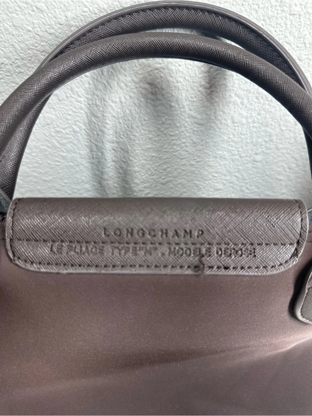LONGCHAMP Le Pliage Original Dark Brown Tote Silver Hardware